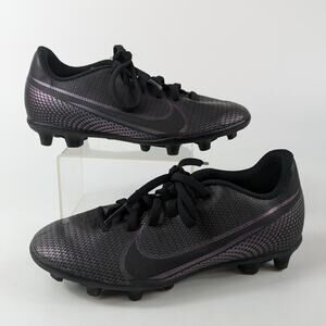 Nike Youth Cleats Size 1 Soccer Vapor 13 Mercurial Black AT8161-010 Black EUR 32